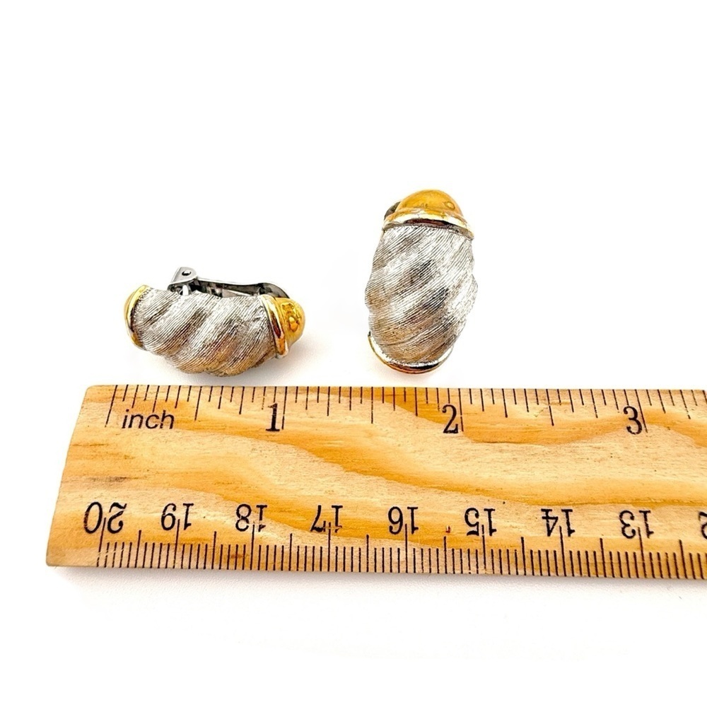 Vintage Christian Dior Silver and Gold Earrings - Picture 9 of 9